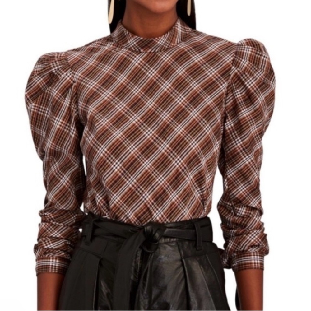 Veronica Beard Isabel Multicolor Plaid Shirt